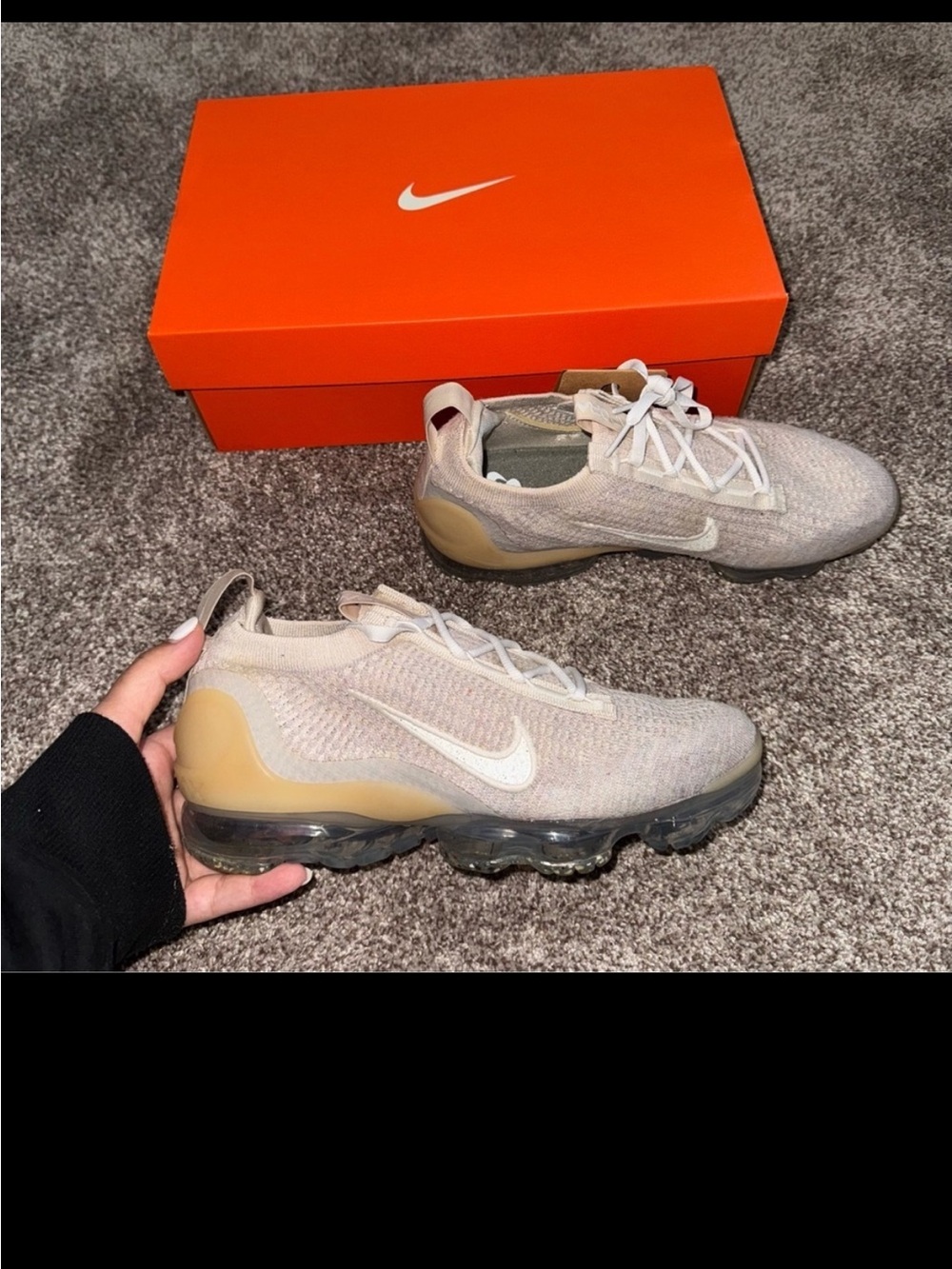 Size 8 Nike Air Vapormax 2021 FK Oatmeal Sneakers
